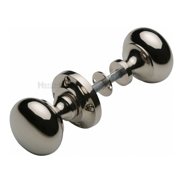 RIM V980-PNF • Polished Nickel • Heritage Brass Victoria Rim Knobs On Round Roses